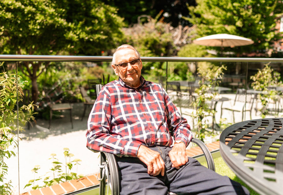 Best Care Home in Buckinghamshire - Resident Enjoying The Garden